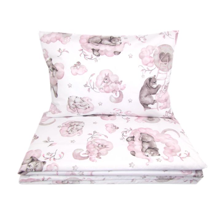 Voodipesu hälli 80x70cm "Cosy clouds" roosa 