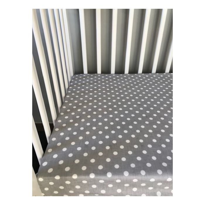 Kummiga voodilina "Dots" 60x120 - puuvil