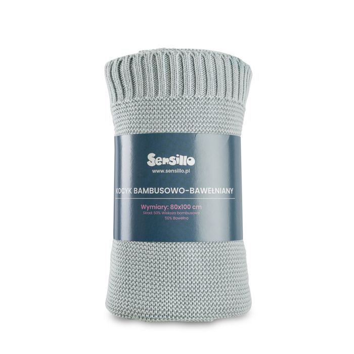Kootud bambusviskoos beebitekk "Bamboo" 100x80 cm baby grey