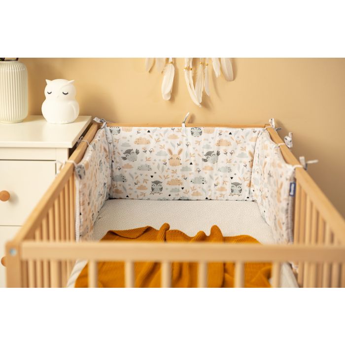 Voodipehmendus beebile 180 cm "Waffle owl" 