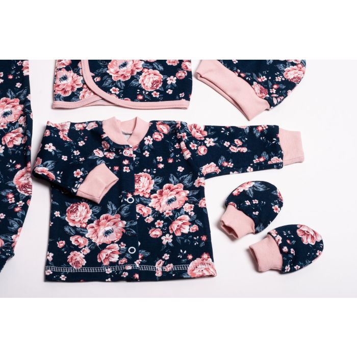 Komplekt vastsündinule 5-e osaline "Flora navy" 