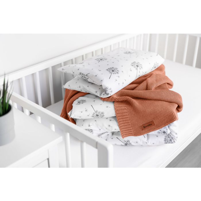 Kootud bambusviskoos beebitekk "Bamboo" 100x80 cm korallvärv