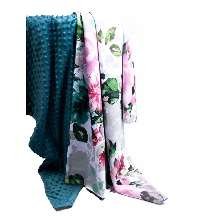 Tekk beebile "Flowers" 100x75cm smaragdvärvi