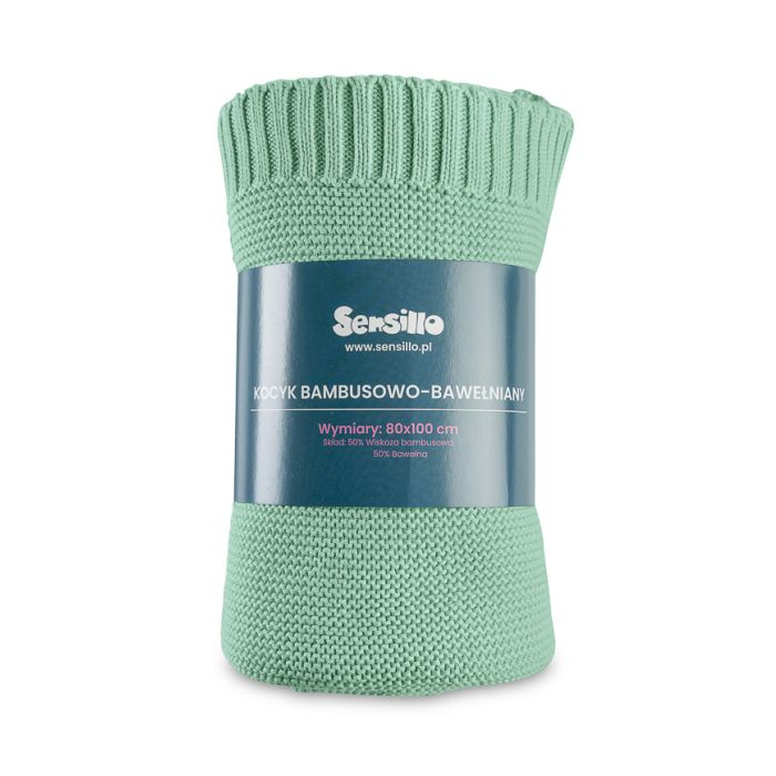 Kootud bambusviskoos beebitekk "Bamboo" 100x80 cm salvia