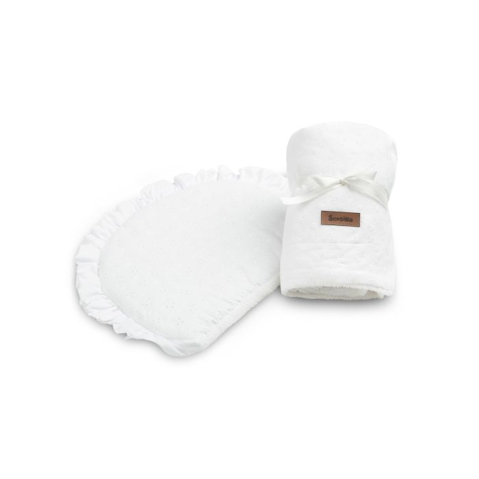 Beebi tekk ja padi "Soft cloud" 98x78 cm valge