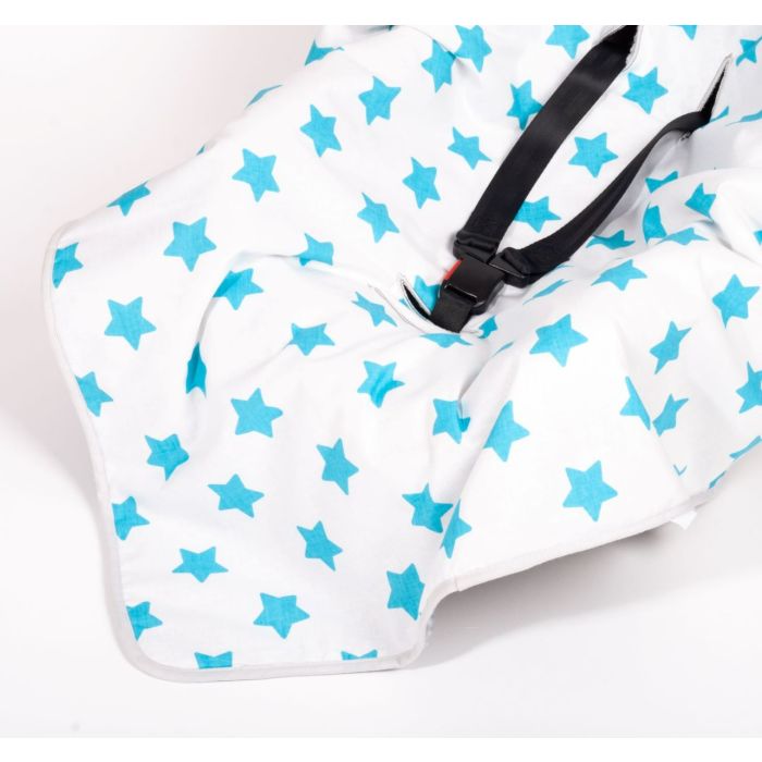 Soojakott-tekk vankrisse/turvatool "Blue stars" 80x80 cm