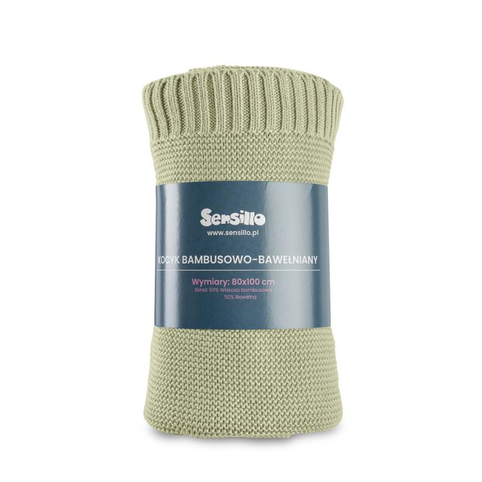 Kootud bambusviskoos beebitekk "Bamboo" 100x80 cm olive