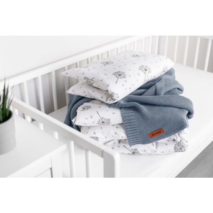 Kootud bambusviskoos beebitekk "Bamboo" 100x80 cm jeans