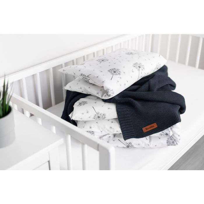 Kootud bambusviskoos beebitekk "Bamboo" 100x80 cm tumesinine