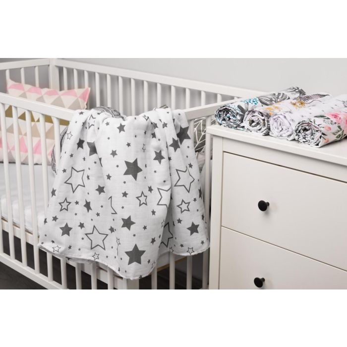 Musliinist lapid imikutele - mähkimislina 120x120cm 1 tk (vali värv))