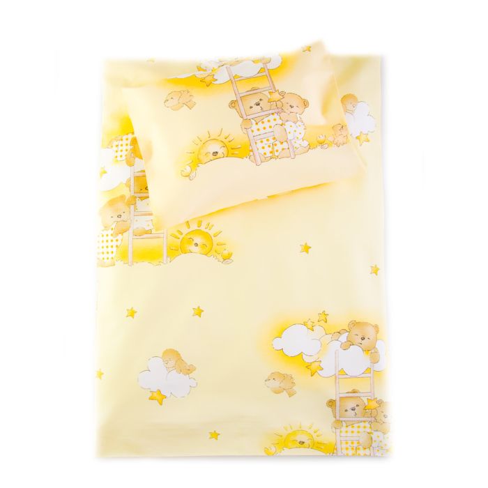 Patalynė kūdikiams 70x50 "Debesėliai" geltonos spalvos