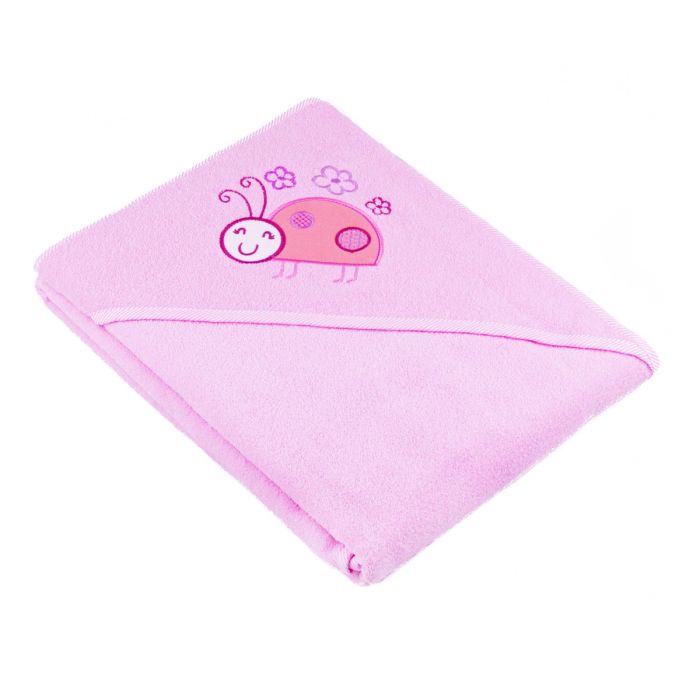 Kapuutsiga vannilina "Lux" 80x80cm "termofrotte" roosa