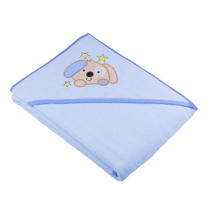 Rankšluostis vaikui su gobtuvu mėlynas