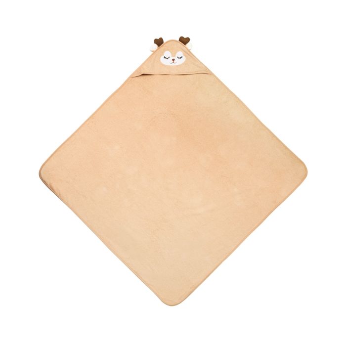 3D kapuutsiga vannilina "Brown deer"100x100cm "frotte"