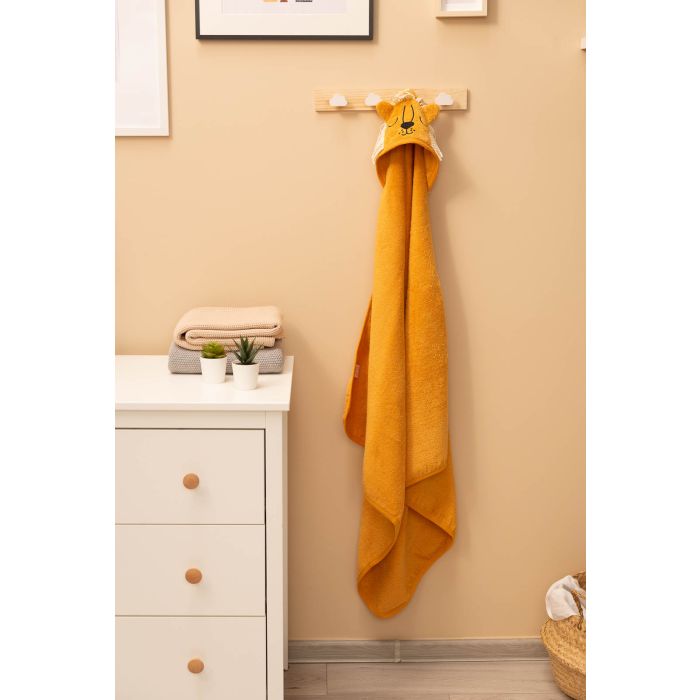 Rätik beebile kapuutsiga "Lion" 90x90 cm