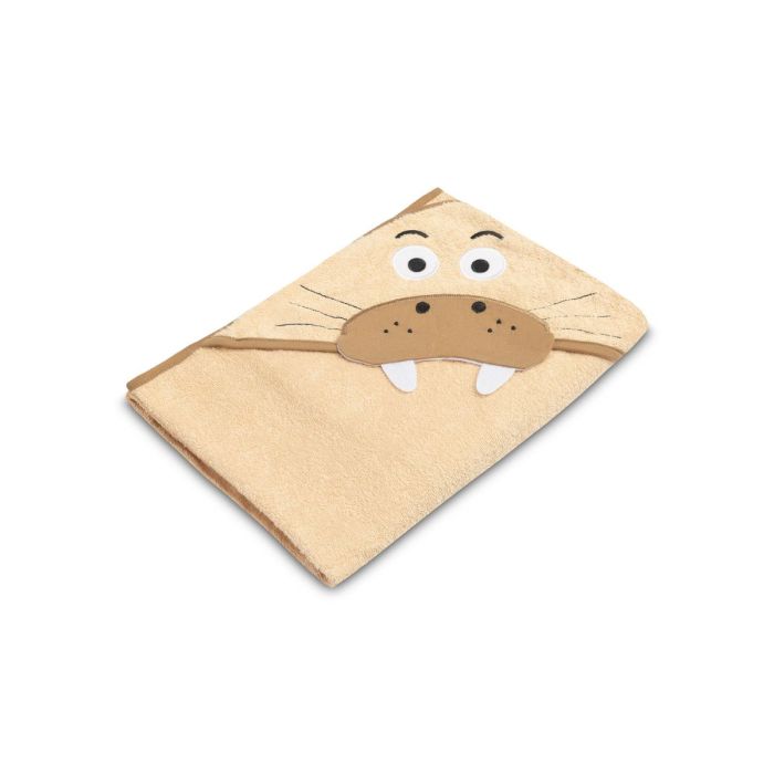 3D kapuutsiga vannilina "Seal"100x100cm "frotte" kreemikas