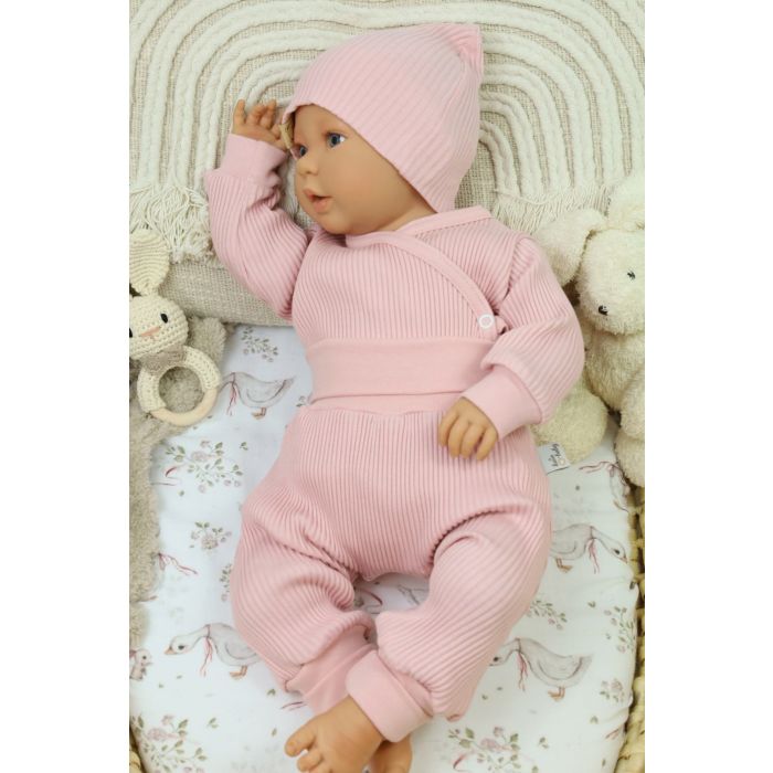 Beebiriided 2 osaline "Lined lux" pale rose