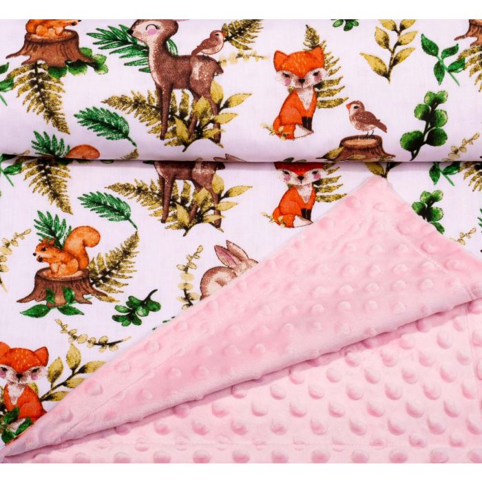 Beebitekk 100x75cm "Forest family" roosa