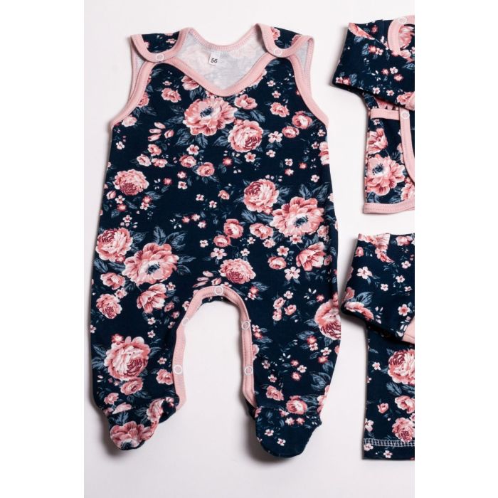 Komplekt vastsündinule 5-e osaline "Flora navy" 