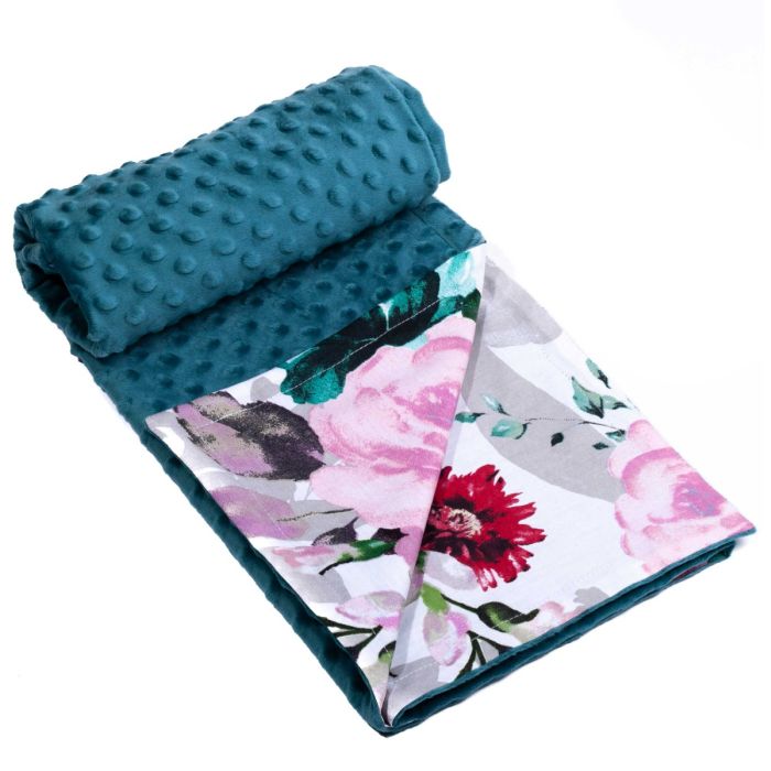 Tekk beebile "Flowers" 100x75cm smaragdvärvi