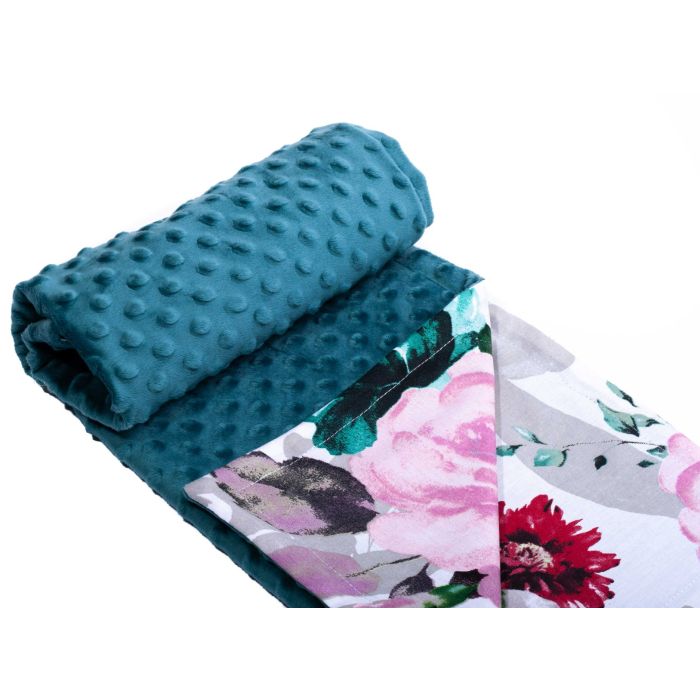 Tekk beebile "Flowers" 100x75cm smaragdvärvi