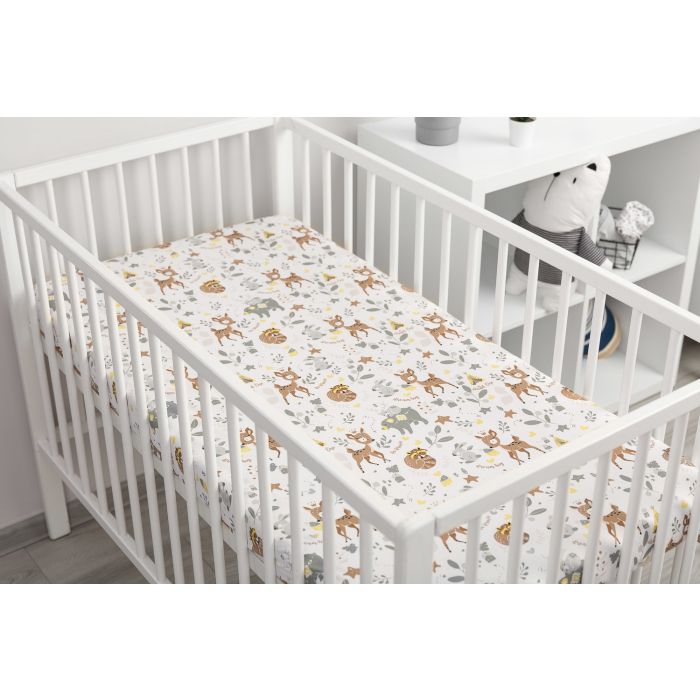 Kummiga voodilina "Forest life" 60x120 - puuvil