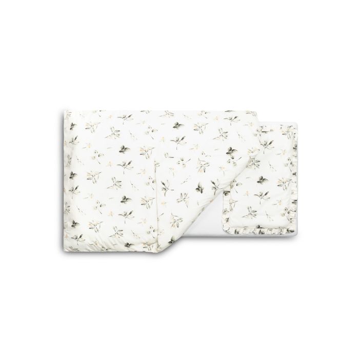 Voodipesu beebidele 135x100 "Olive" volangiga 