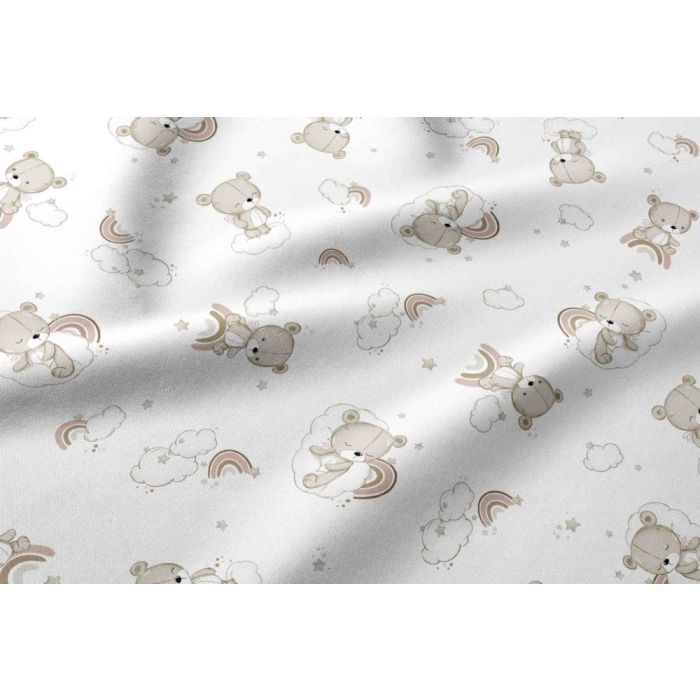 Võrevoodi voodipesukomplekt  80x70cm "Cute teddy ecru" 