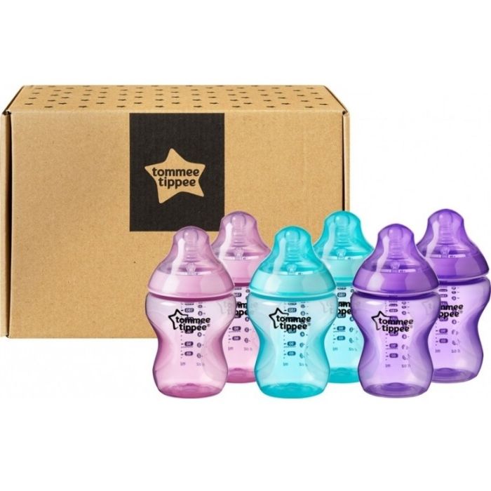 Lutipudelid Tommee Tippee, 0k+ 260ml 6 tk värviline