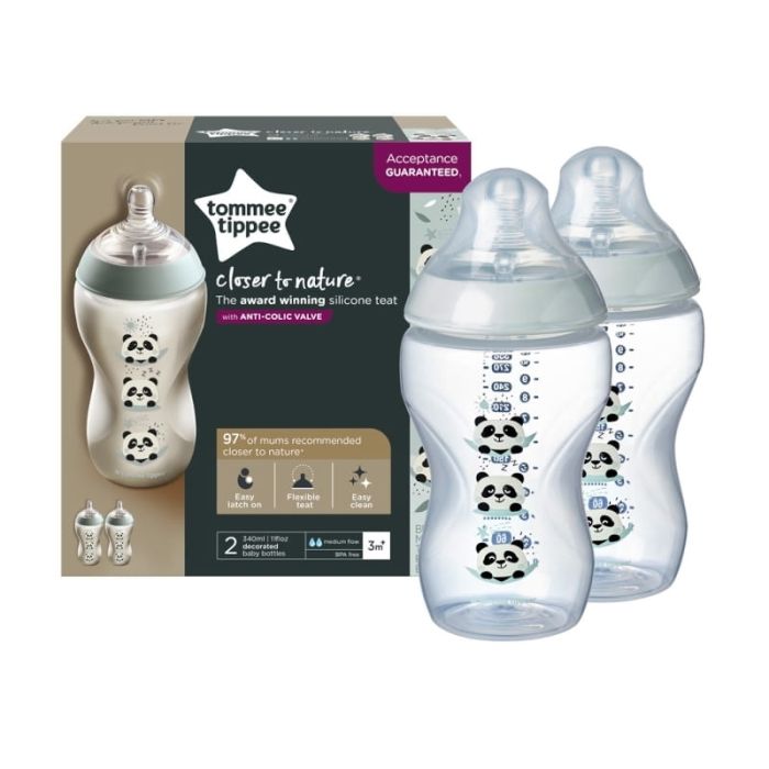 Gaasivaluvastased lutipudelid Tommee Tippee Anti-Colic 3k+ 340ml 2tk