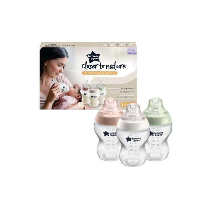 Gaasivaluvastased lutipudelid Tommee Tippee 0k+ 260ml 3tk Colour