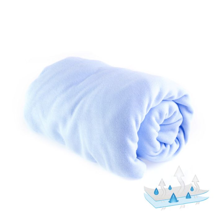 Kummiga voodilina hällile  "Jersey" 90x40 (veekindla) sinine