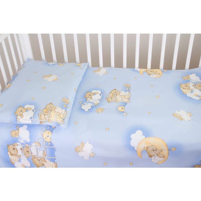 Beebi voodipesukomplektid 135x100 "Pilved" sinine