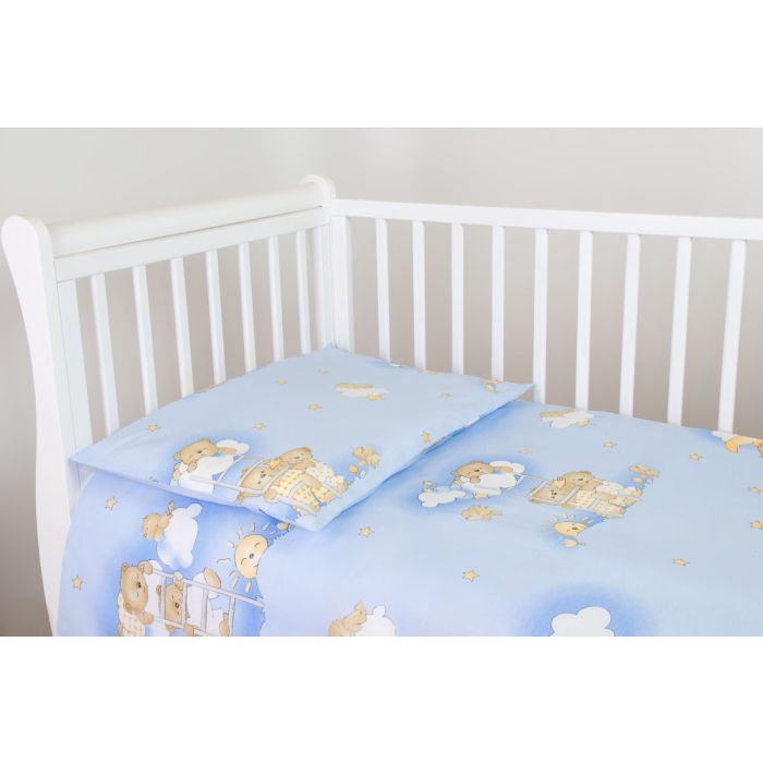 Voodipesu komplekt koos kaitsega "Pilved", sinine