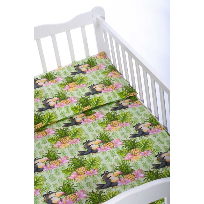 Voodipesu komplekt 135x100 "Ananas" roheline