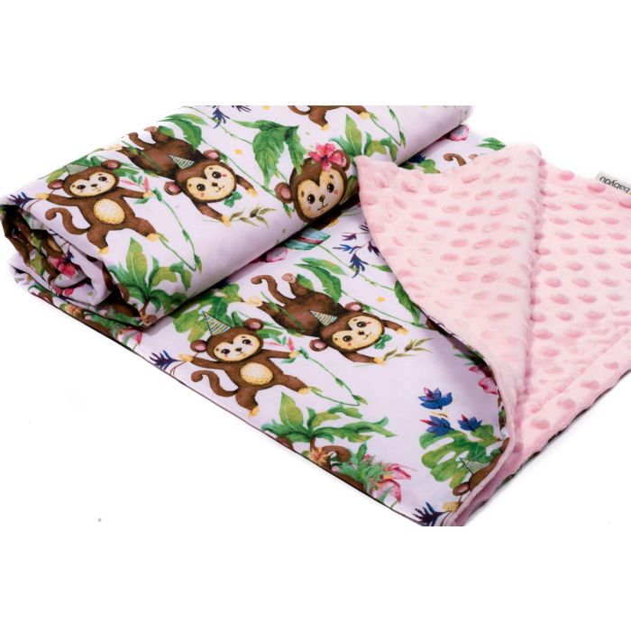 Beebitekk 100x75cm "Monkey's fiesta" roosa 