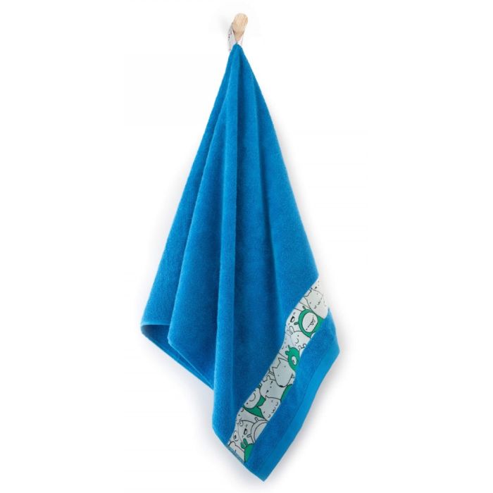 Rätik (Egiptuse puuvill)  "Happy faces" sinine