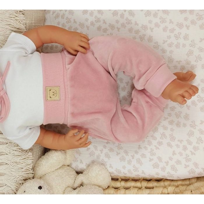 Beebi veluur püksid  "Bear Pink"
