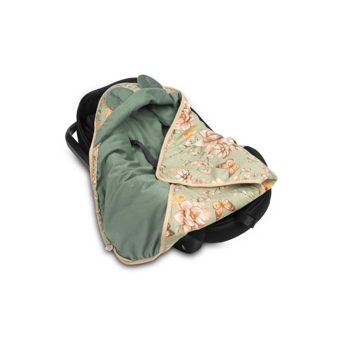 Soojakott vankrisse/turvatool  "Floral green" 90x90 cm