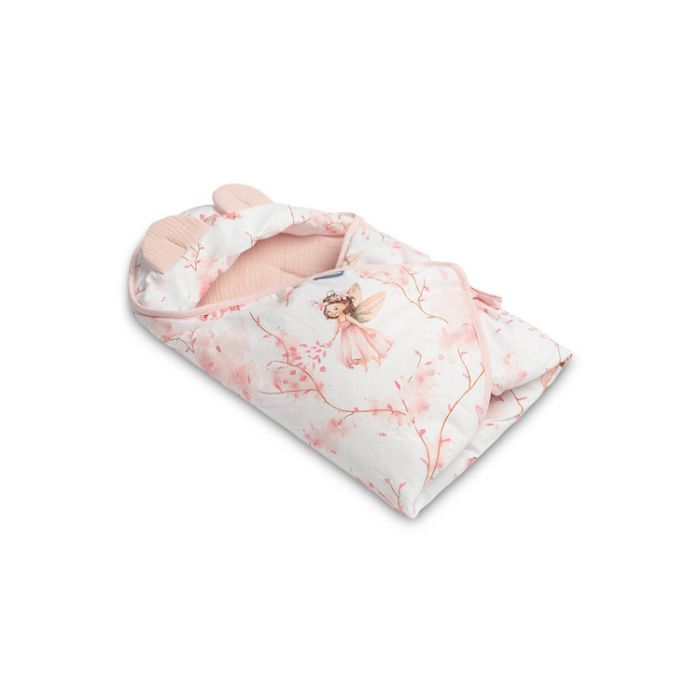 Soojakott vankrisse/turvatool  musliinist  "Fairies" 90x90 cm roosa