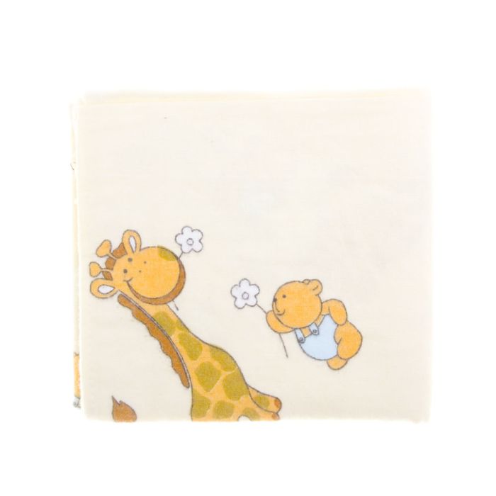 Joonistustega flanellist mähkmed 70x80cm, helekollane/kreemikas