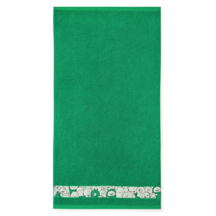 Rätik (Egiptuse puuvill)  "Happy faces" roheline