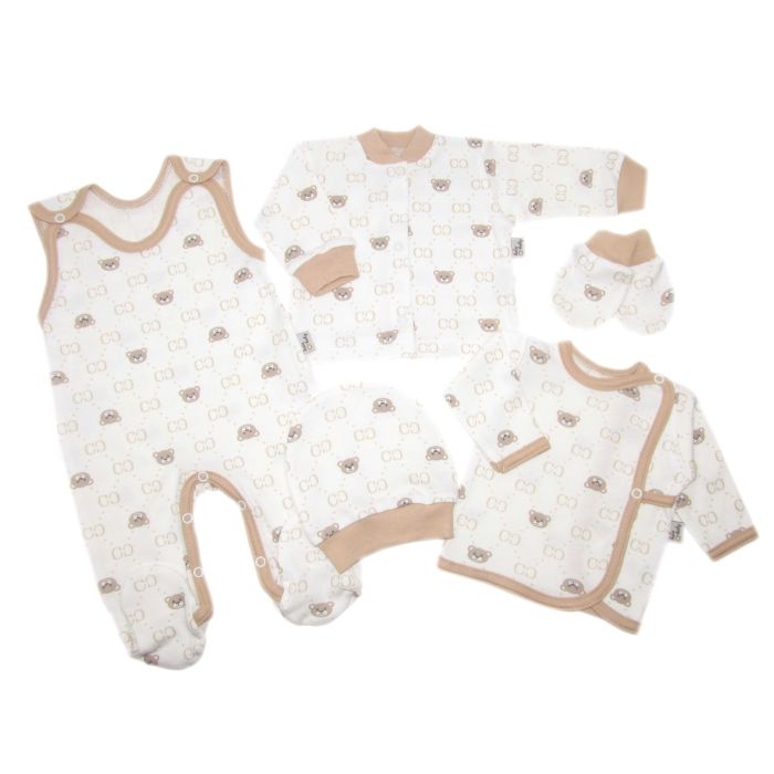 Komplekt vastsündinule 5-e osaline "Bear glamour" valge