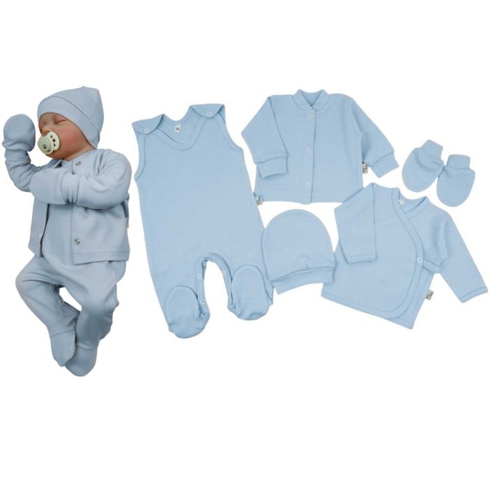 Komplekt vastsündinule 5-e osaline "Blank baby blue"