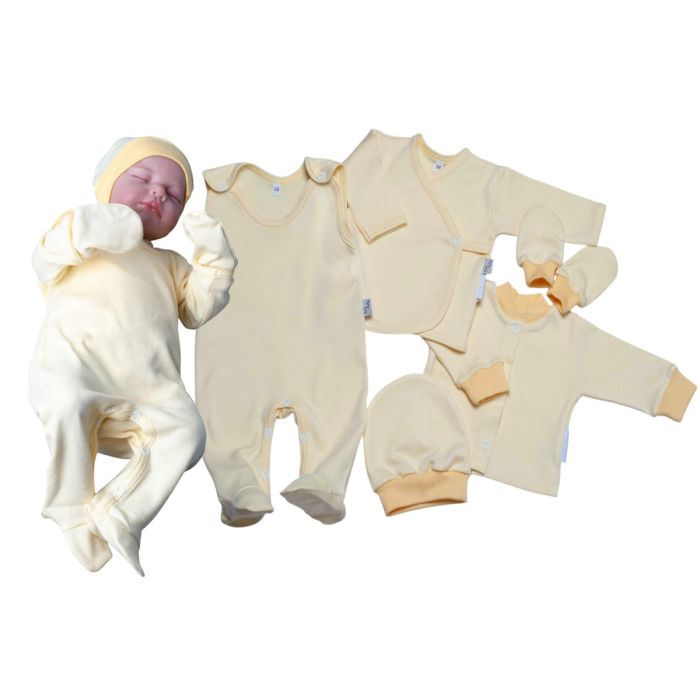 Komplekt vastsündinule 5-e osaline "Blank baby yellow"