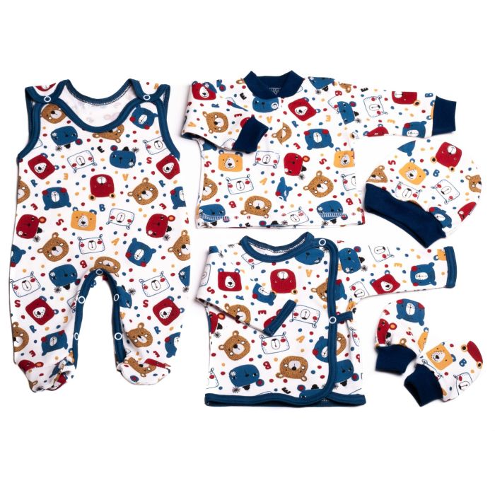 Komplekt vastsündinule 5-e osaline "Teddy navy"  