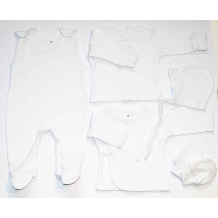 Komplekt vastsündinule 5-e osaline "Blank white" valge
