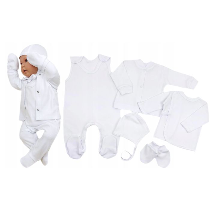 Komplekt vastsündinule 5-e osaline "Blank white" valge