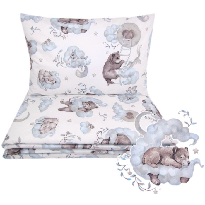 Voodipesu beebidele 135x100 "Cosy clouds" sinine