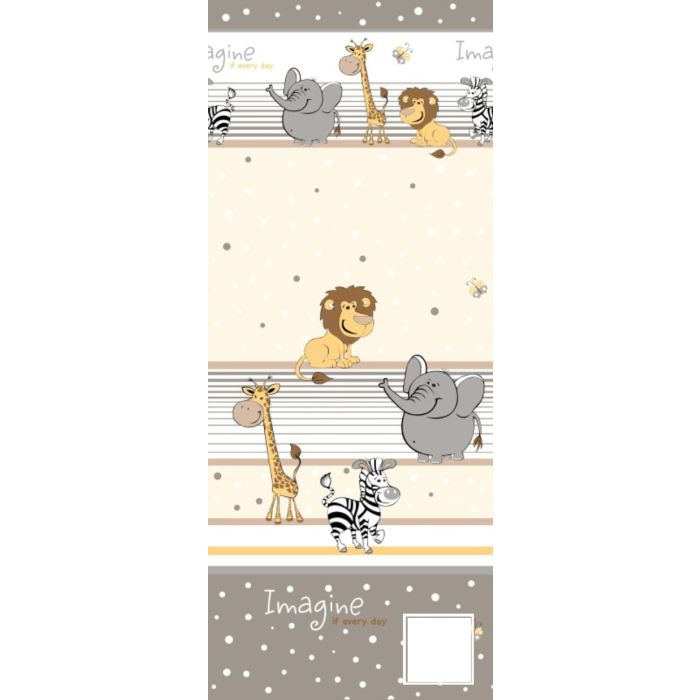 Kummiga voodilina "Zoo" 60x120 - puuvil